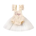thumbnail image 1 of EYIIYE Baby Girls One-Piece Romper Lace Tutu Dress with One Letter Print, 1 of 8