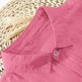 thumbnail image 4 of Men‘s Baggy Solid Cotton Linen Long Sleeve Button Pocket Plus Size T Shirts, 4 of 6