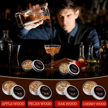 Dvkptbk Cocktail Smoking Cocktail Box Whiskey and Whiskey Box with 4 Flavors of Wooden Chips Gift for Whiskey Lovers Fathers Men Tools&Home Improvement