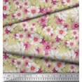 thumbnail image 2 of Soimoi Polyester Crepe Fabric Cosmos Floral Printed Craft Fabric by The Yard 52 Inch Wide, 2 of 3
