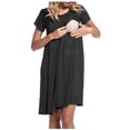 thumbnail image 1 of Bwiyojiz Tailles P-TTG Robe de Maternité de Printemps Vêtements d'Accouchement pour Femmes Enceintes Manches Courtes Allaitement Ouvert Jupes pour Femmes Robes à Col Rond Modern Textures, 1 of 3