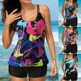 thumbnail image 4 of Women‘s Plus Size Tankini Swimsuits Two Piece Bathing Suits Tummy Control Swimwear Top With Boyshort, 4 of 9