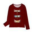 thumbnail image 4 of RXIRUCGD Chemises à Manches Longues pour Filles, Col Rond Mignon, Blouses Décontractées Élégantes (Vin, Taille : 3 Ans), 4 of 5