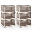 thumbnail image 1 of Costway Ensemble de 6 Bacs de Rangement Empilables avec Couvercles 54 Gallons Boîte de Rangement Pliable en Plastique, 1 of 9