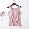 thumbnail image 4 of GDREDA Robes Débardeurs Femme Été Débardeurs Femme avec Soutien-Gorge Intégré 2024 Été Décontracté Col Rond Sans Manches Camisole Grande Taille Rembourrée Hauts d'Entraînement Débardeurs et Camisoles pour Femme Rose,TG, 4 of 9