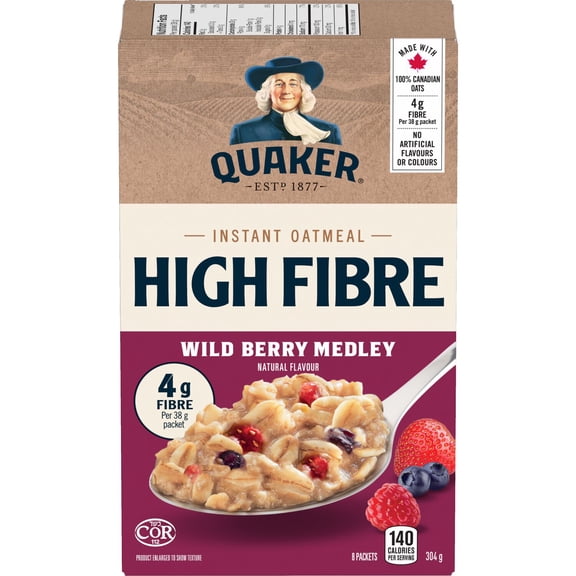 Quaker Gruau instantané Teneur élevée en fibres Fruits sauvages