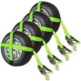 thumbnail image 1 of Vulcan High-Viz Adjustable Loop Auto Tie Downs w/Snap Hook - 3300 lbs. SWL, 4 Pack, 1 of 6