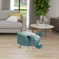 thumbnail image 1 of Ottoman Stool Shoes Changing Cute Animal Footstool for Entryway Indoor Decor blue, 1 of 8