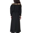 thumbnail image 4 of XZNGL Long Sleeve Dress for Girls Muslim Long Dress Medium Big Girls Long Sleeve V Neck Colorblock Dress Girls Long Sleeve Dress Girls Long Dress V Neck Dress, 4 of 7
