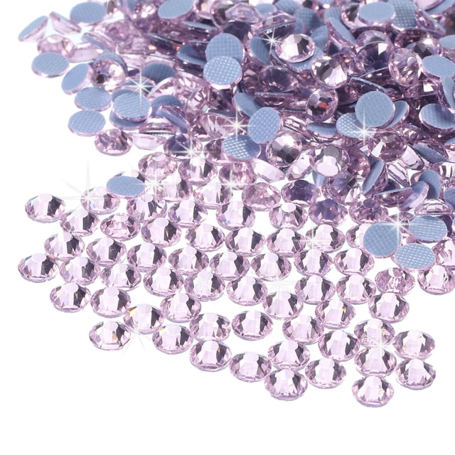 Uxcell Hotfix Rhinestones Flatback Crystal Glass Gems for Craft Clothes DIY Decoration Pink 4.8mm