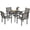 Dark Grey, variant on Outsunny 5 Piece Outdoor Dining Set with Round Table and 4 Stackable Chairs