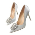 thumbnail image 4 of Escarpins pour Femmes Élégants à Strass, Talons Hauts, Chaussures Aguichant Fines à Bout Pointu, Chaussures Simples, 4 of 9