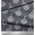 thumbnail image 3 of Soimoi Polyester Crepe Fabric Leaves & Floral Block Fabric Prints by Yard 52 Inch Wide, 3 of 3