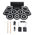 thumbnail image 2 of Roll Up Drum Kit, Space Saving Built In Speakers Portable Wide Application 9 Pads Electronic Drum Set  for Studios, 2 of 7