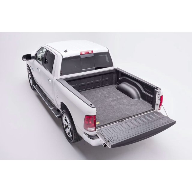 BedRug Bed Mat BMT02LBS Classic; Direct-Fit; Without Raised Edges; Dark Gray; Carpet-Like Polypropylene; Tailgate Liner/Mat Not Included