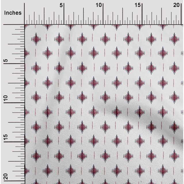 oneOone Organic Cotton Voile Fabric Geometric Line Ikat Decor Fabric Printed BTY 42 Inch Wide