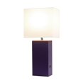 thumbnail image 4 of Elegant Designs Modern Leather Table Lamp with USB and White Fabric Shade, 4 of 7