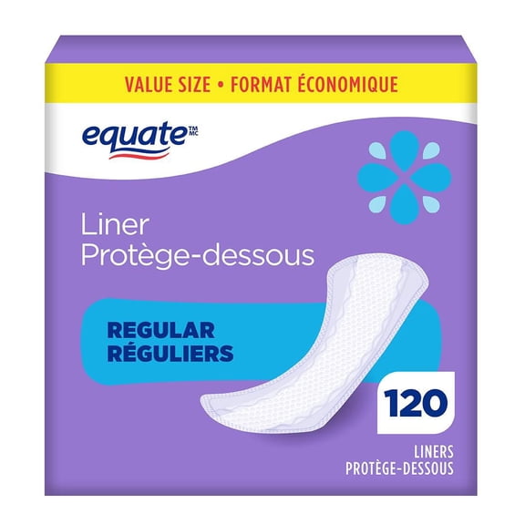 Protège-dessous réguliers Equate à absorption légère, sans parfum, 120&nbsp;unités
