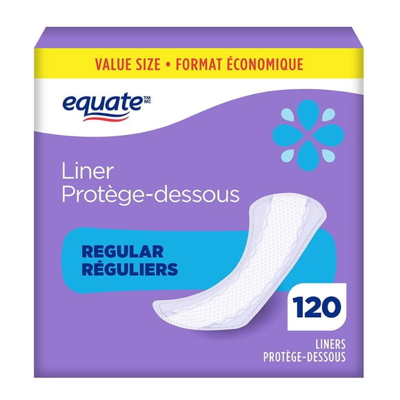 Protège-dessous réguliers Equate à absorption légère, sans parfum, 120 unités