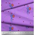 thumbnail image 2 of Soimoi Poly Georgette Fabric Leaves & Lily Floral Print Fabric by the Yard 42 Inch Wide, 2 of 6