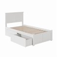 thumbnail image 3 of Madison Lit Plateforme en Bois Simple TG avec Pied de Lit et Tiroirs de Rangement, Blanc, 3 of 8