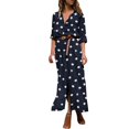 thumbnail image 1 of Ketyyh-chn99 Robes Jupes pour Femmes Vêtements à Manches Longues Robe Longue Confortable Bleu Foncé,L, 1 of 4