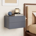 thumbnail image 2 of Costway 1 PCS Modern Floating Nightstand, Wall Mounted Bedside Table with 2 Storage Drawers Gray, 2 of 6