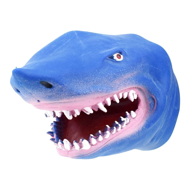 Hand Puppet Toy - Blue, Realistic Design, Movable Jaw, for Storytelling, Play, Learning Marine Life