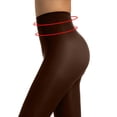 thumbnail image 4 of Under $10 Tights Brown Semi Opaque Girls Leggings Solid Color Footed Pantyhose Tights, 4 of 5