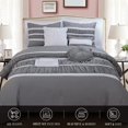thumbnail image 2 of Isabella Bedding Collection, 12PC Comforter Set with Matching Shams, Decorative Pillows, and Smart Sheet Set, King/California King Size, Silver Gray, 2 of 6