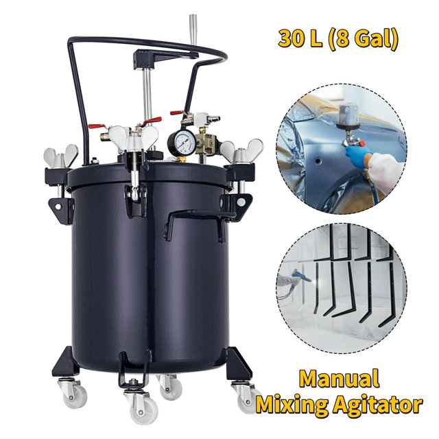 10L 30L Pressure Paint Pot Tank Spray Gun Sprayer Pressure Regulator Manual Auto Air Mixing Agitator For Industrial Paint ,Easy Use