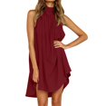 thumbnail image 1 of Ketyyh-chn99 Robes d'Été Grande Taille pour Femmes Robe Évasée à Fleurs Robe de Plage Robe Décontractée d'Automne Ample Mini Robe Bordeaux,m, 1 of 5