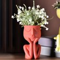 thumbnail image 1 of Human Think Face Ceramic Home Plants Flower Pot Vase Planter Tabletop Decoration, 1 of 10