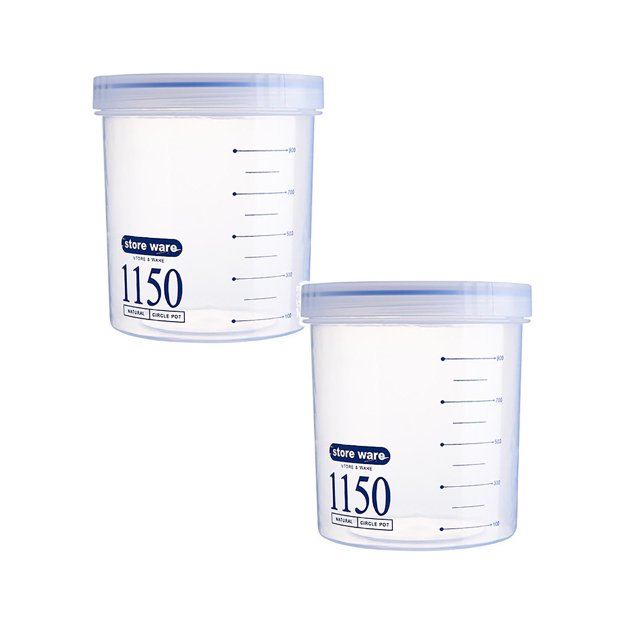 Oleegame 2PC Produce Storage Round Plastic Sealed Jar Storage Jar Kitchen Multigrain Storage Box
