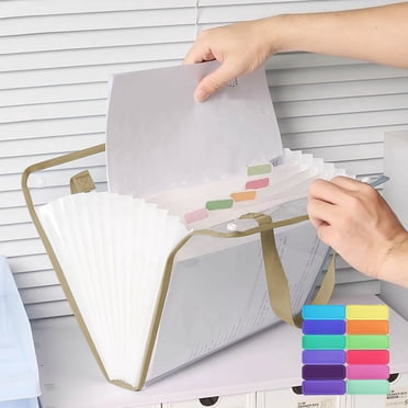 TopLLC File Organizer 13 Stage Large Capacity File Test Paper Storage Bag Can Be Classified Storage Button Style Portable File Bag File Organizer