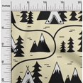 thumbnail image 2 of oneOone Cotton Jersey Pale Yellow Fabric Mountain Pattern Sewing Craft Projects Fabric Prints By Yard 58 Inch Wide, 2 of 5