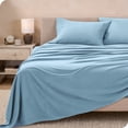 thumbnail image 2 of Bare Home Cozy Fleece Sheet Set - Extra Plush Polar Fleece - Deep Pocket - Queen, Light Blue, 2 of 8