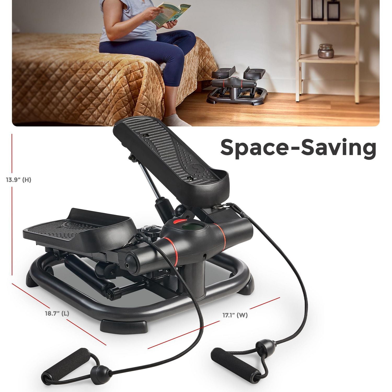 Stepper Power Sunny Health & Fitness avec bandes de résistance – SF-S021054