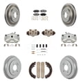 thumbnail image 1 of Transit Auto Front Rear Disc Brake Caliper Coated Rotors Drums Ceramic Pads Shoes Wheel Cylinders and Hardware Kit (11Pc) for Car Honda Civic with 4 Lug Wheels KCG-100387T, 1 of 11