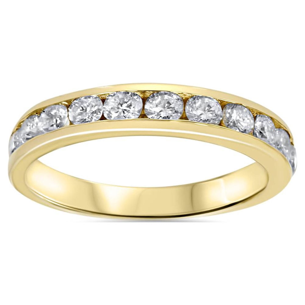 1ct TW Diamond Wedding Channel Set Anniversary Ring 14K Yellow Gold Ring Band