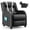 Black + White, variant on Gymax Kids Recliner Chair Ergonomic Leather Sofa Armchair w/Footrest Side Pocket Blue