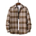 thumbnail image 1 of Meichang Men's Flannel Shirts Plus Size Plaid Outerwear Fall Button Down Shirt Jacket Regular Fit Long Sleeve Cardigan Jacket, 1 of 5
