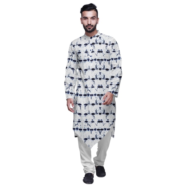 Atasi Kurta à Manches Longues de Designer pour Garçons, Kurta Décontractée Imprimée en Coton Flex