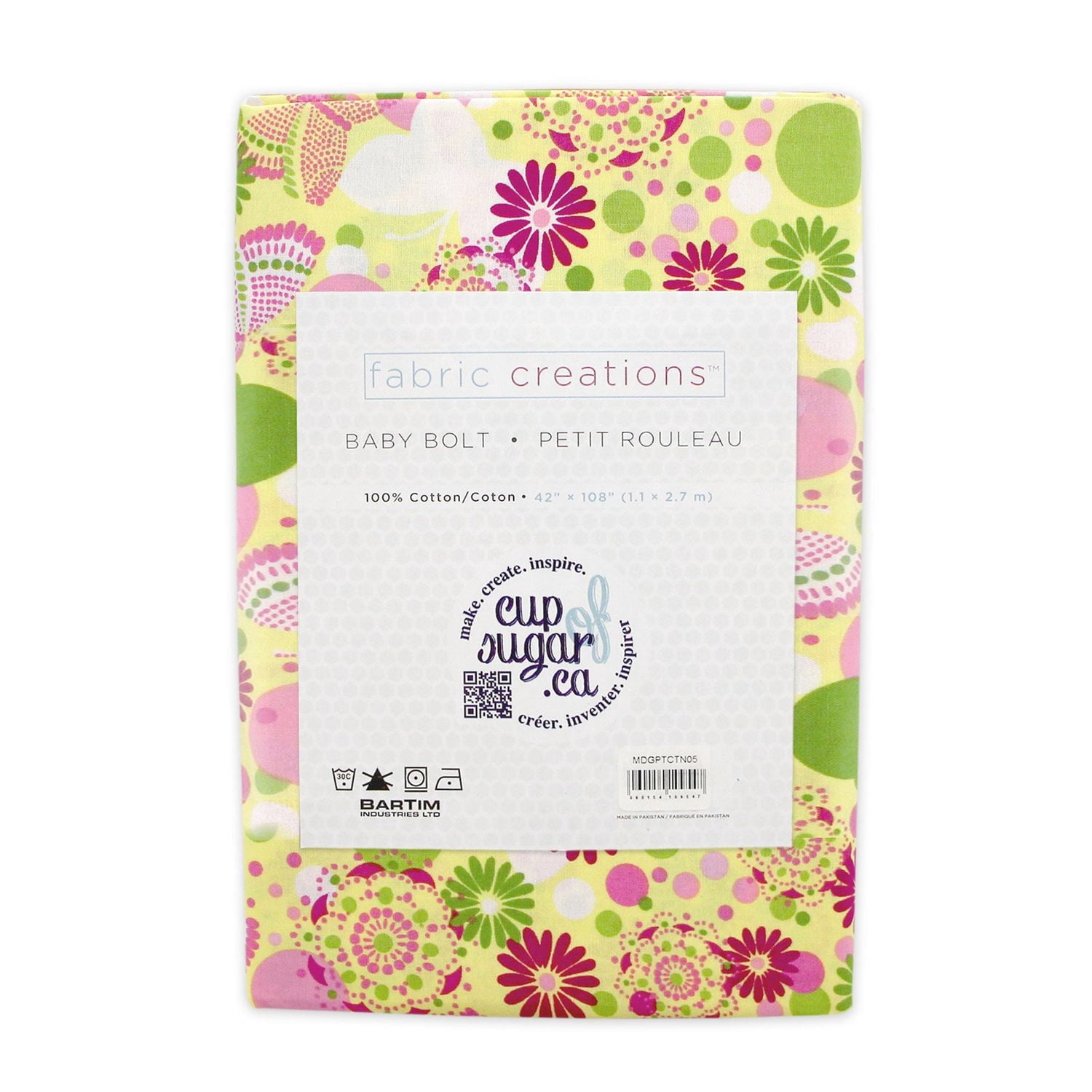 FABRIC CREATIONS Baby Bolt Printed jaune Vine & Fireworks coton Fabric