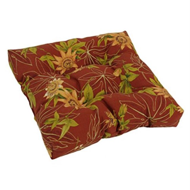 19-inch Squared Spun Polyester Tufted Dining Chair Cushion - Passion Ruby