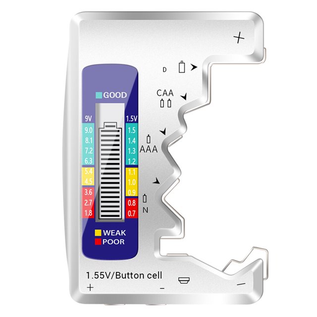 KAKOWELY Durable Battery Tester Portable Battery Checker Universal Battery Checker,3.63"X2.52"X0.54"