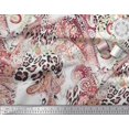 thumbnail image 3 of Soimoi Orange Poly Georgette Fabric Paisley & Leopard Animal Skin Fabric Prints By Yard 42 Inch Wide, 3 of 3