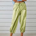 thumbnail image 2 of Timegard Women's Cotton Linen Elastic Waist Drawstring Casual Loose Pants, 2 of 7