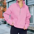thumbnail image 2 of Stand Collar Fall Clothes Half Zip Women Solid Color Daily Outfit (Coffee XL), 2 of 6