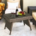 thumbnail image 1 of Costway Table d'Appoint Pliant en Rotin Brun Mélangé pour Café, Patio, Jardin, Mobilier d'Extérieur, 1 of 9